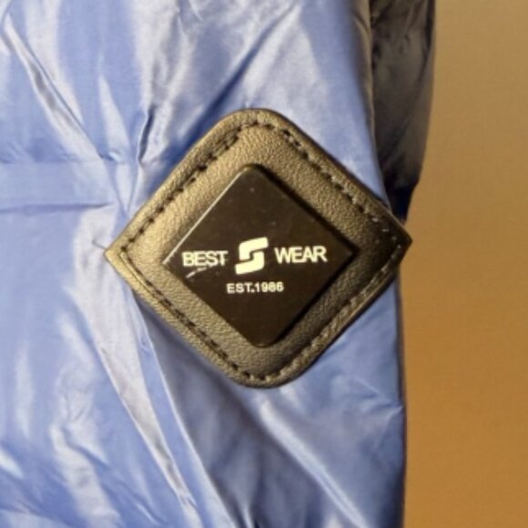 Best Wear Royal Blue Waterproof Puffer Jacket Men's Size L - Picture 6 of 8